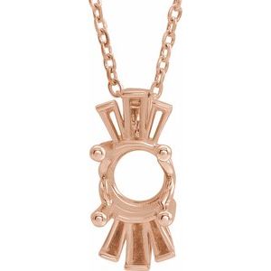 Monture de collier ronde en or rose 14 carats de 6 mm