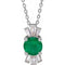 Collier en platine avec émeraude de laboratoire et diamants naturels (0,25 carat au total), 40-45 cm
