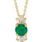 Collier en or 14 carats avec émeraude de laboratoire jaune et diamants naturels (0,25 carat au total), longueur 40-45 cm.