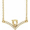 Collier semi-serti en or jaune 14 carats, diamants naturels en forme de poire de 6 x 4 mm (0,06 carat au total), taille poire, 45,7 cm (18 pouces).