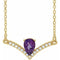 Collier de 45,7 cm (18 pouces) en or 14 carats, orné d'améthystes naturelles jaunes et de diamants naturels (0,06 carat au total).