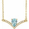 Collier de 45,7 cm (18 pouces) en or 14 carats, orné d'une aigue-marine naturelle jaune et de diamants naturels (0,06 carat au total).