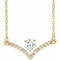 Collier de 40 cm (16 pouces) en or jaune 14 carats serti de diamants naturels de 0,0375 carat (3/8 carat au total).