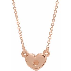 Monture de collier en forme de cœur rose 14 carats de 40 cm (16 pouces)