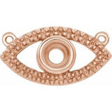 Collier œil protecteur orné d'une rose 14 carats