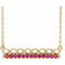 Collier barrette 18 pouces en or jaune 14 carats avec rubis naturel et motif infini