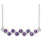 Collier avec barrette sertie d'améthyste naturelle blanche 14 carats, 40-45 cm