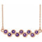 Collier en or 14 carats serti clos d'améthyste naturelle rose, 40-45 cm