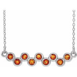 Collier en platine avec citrine naturelle sertie clos, 40-45 cm