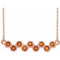 Collier en or rose 14 carats serti clos de citrine naturelle et barrette de 40 à 45 cm (16 à 18 pouces)