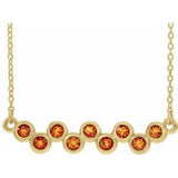 Collier avec citrine naturelle jaune 14 carats sertie clos, barrette de 40 à 45 cm (16 à 18 pouces).