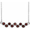 Collier en argent sterling serti clos d'un grenat naturel du Mozambique, 40-45 cm