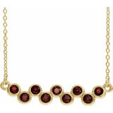 Collier avec barrette sertie d'un grenat naturel du Mozambique jaune 14 carats, 40-45 cm