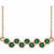 Collier avec émeraude de laboratoire rose 14 carats sertie clos, 40-45 cm