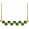 Collier avec barrette sertie d'une émeraude jaune 14 carats cultivée en laboratoire, de 40 à 45 cm (16 à 18 pouces).
