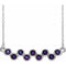 Collier en platine serti clos d'alexandrite naturelle, 40-45 cm