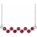 Collier en platine serti clos de rubis de laboratoire et de platine, 40-45 cm