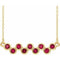 Collier avec rubis jaune 14 carats cultivé en laboratoire, serti clos, 40-45 cm