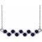 Collier avec saphir bleu naturel blanc 14 carats serti clos, 40-45 cm