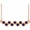 Collier avec saphir bleu de laboratoire rose 14 carats serti clos, 40-45 cm
