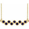 Collier avec pendentif en or jaune 14 carats serti clos d'un saphir bleu naturel et d'une barrette de 40 à 45 cm (16 à 18 pouces).