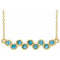 Collier avec barrette sertie de zircon bleu naturel jaune 14 carats, 40-45 cm