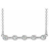 Collier avec barrette sertie de diamants naturels blancs 14 carats (0,05 carat au total), 40,6 cm (16 pouces).