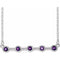Collier avec barrette sertie d'améthyste naturelle blanche 14 carats, 45,7 cm (18 pouces).