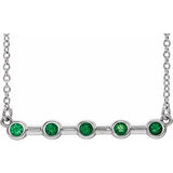 Collier avec émeraude blanche de laboratoire 14 carats sertie clos, 45,7 cm (18 pouces)