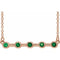 Collier avec émeraude de laboratoire rose 14 carats sertie clos, 45,7 cm (18 pouces)