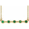 Collier avec barrette sertie d'une émeraude naturelle jaune 14 carats, 45,7 cm (18 pouces).