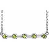 Collier en argent sterling avec péridot naturel serti clos, 45,7 cm (18 pouces).