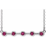 Collier en argent sterling serti clos de tourmaline rose naturelle, 45,7 cm (18 pouces).