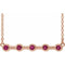 Collier en or rose 14 carats serti clos de tourmaline rose naturelle, 45,7 cm (18 pouces).