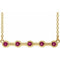 Collier de 40 cm (16 pouces) en or jaune 14 carats serti clos de tourmaline rose naturelle et tourmaline jaune.