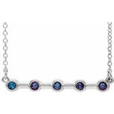 Collier en argent sterling serti clos d'alexandrite naturelle, 45,7 cm (18 pouces).