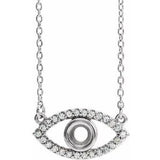 Collier œil protecteur en saphir blanc naturel rond de 3,5 mm, or 14 carats, semi-serti