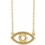 Collier œil protecteur en or jaune 14 carats, 40 cm (16 pouces)
