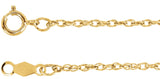 14K Yellow Gold 1.25 mm Rope 16" Chain
