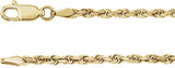 14K Yellow Gold 2.5 mm Diamond-Cut Rope 24" Chain