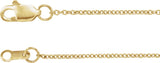 18K Yellow Gold 1 mm Cable 18" Chain