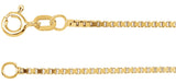 14K Yellow Gold 1.3 mm Diamond-Cut Box 18" Chain