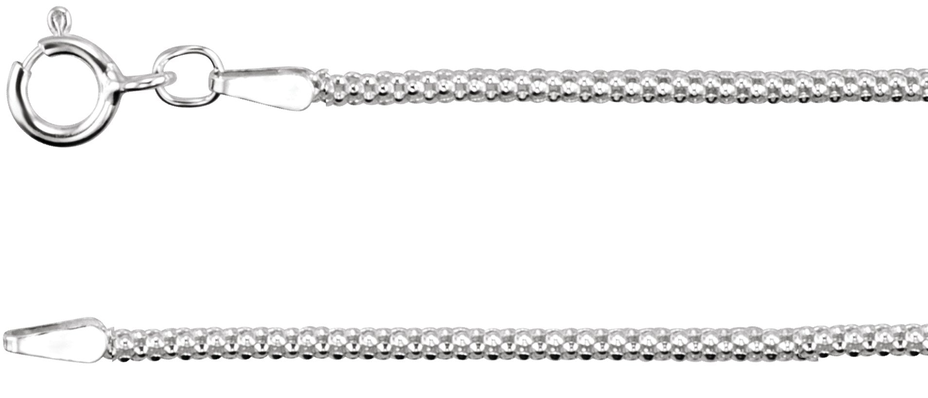 Sterling Silver 1.75 mm Popcorn 16" Chain