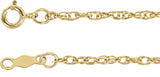 14K Yellow Gold 1.5 mm Rope 7" Chain