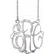 Collier monogramme 3 initiales en zircon bleu imitation blanc 10K (30 mm), 45,7 cm (18 pouces).