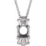 Collier semi-serti de 40 à 45 cm (16 à 18 pouces) en or blanc 14 carats, serti de diamants naturels ronds de 6 mm (0,26 carat au total), orné de diamants blancs de 6 mm et de diamants naturels de 0,26 carat au total.