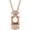 Collier semi-serti en or rose 14 carats, serti de diamants naturels ronds de 6 mm (0,26 carat au total), longueur 40-45 cm (16-18 pouces).