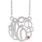 Collier en argent sterling rhodié, 25 mm, monogramme 3 initiales, imitation citrine, 45,7 cm (18 pouces).