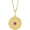 Collier avec disque en tourmaline rose naturelle jaune 14 carats, 40-45 cm