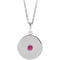 Collier en platine avec disque de tourmaline rose naturelle 16-18 pouces